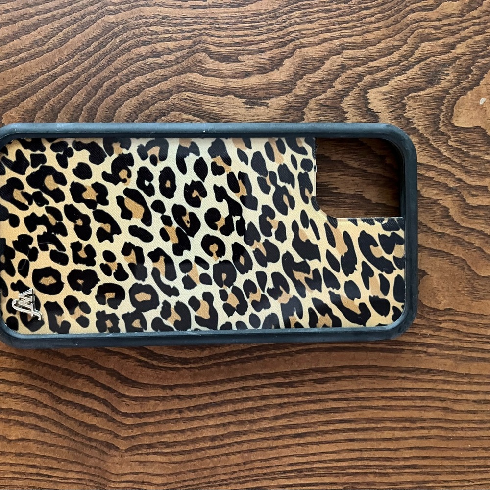 Wildflowers Brown and Black Leopard Print Phone Case